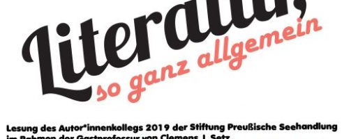 „Literatur, so ganz allgemein“ – Abschlusslesung Autor*innenkolleg mit Clemens J. Setz